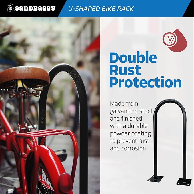 Sandbaggy In Ground Bike Rack | U Shaped, Commercial, 1 Loop, Galvanized Steel