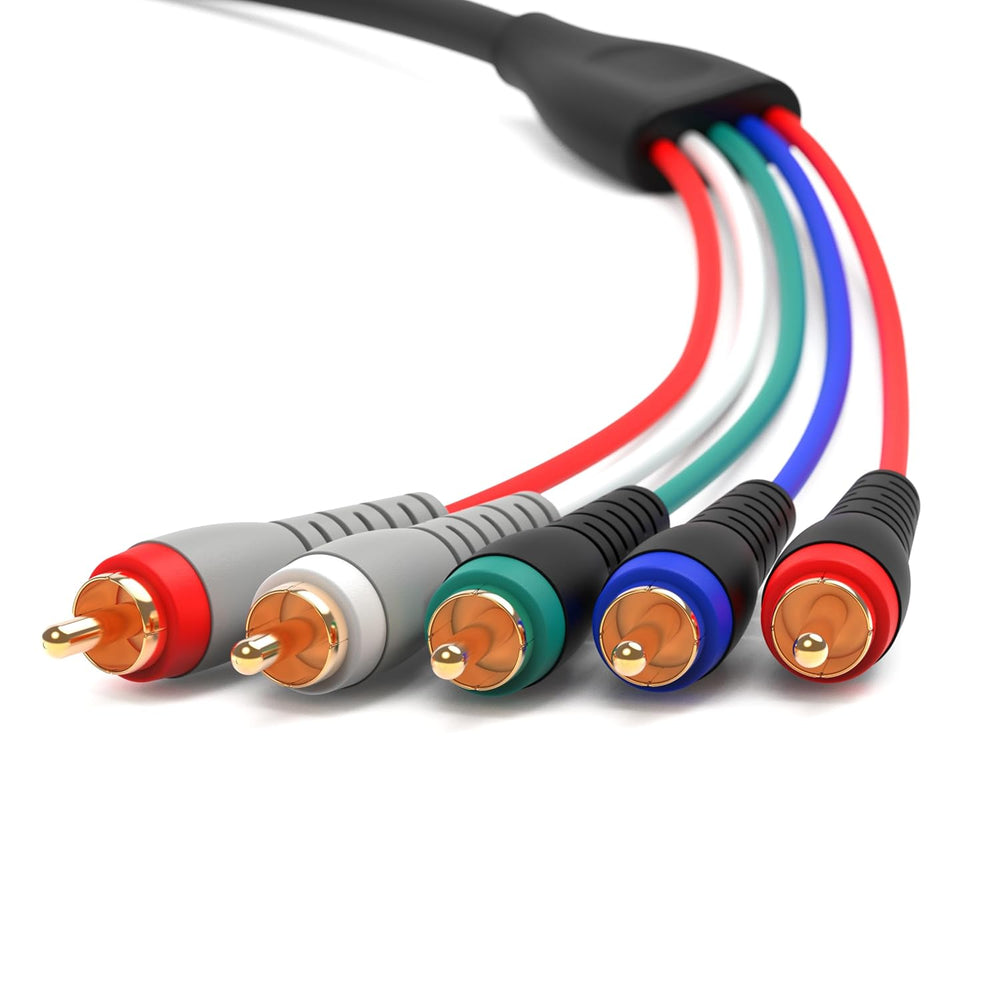 BlueRigger Component Video Cable with Audio (10FT, RCA- 5 Cable, Supports 108...
