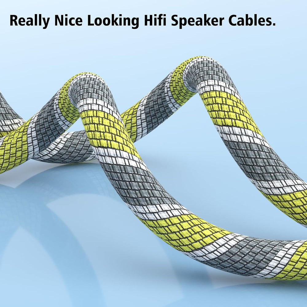 9AWG Speaker Wire 2 x 6.3 mm² HiFi Audiophile Speaker Cable 1 Pair(2.5M)