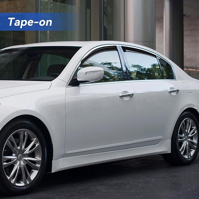 Window Visors Rain Guards for 2009-2014 Hyundai Genesis Sedan, Out-Channel