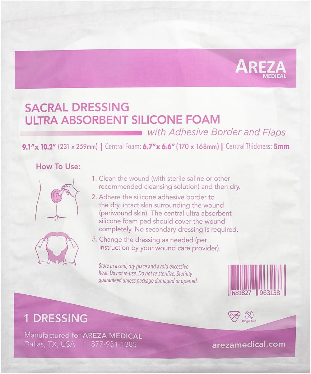 Areza Medical - Silicone Foam with Super-Absorbent Layer - Wound Dressing - W...