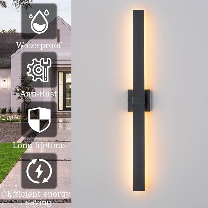 39.4" Long Outdoor Wall Lights Modern LED Exterior Lighting Fixtures Matte