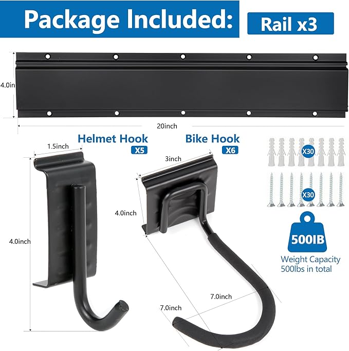 Sinoer Bike Storage Rack, Bike Wall Rack, Bike Storage Wall Mount