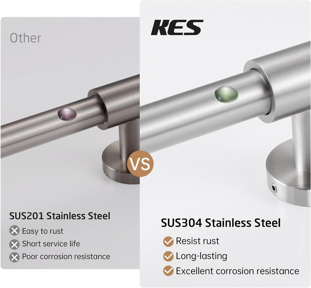 KES No Drill 30-Inch Shower Slide Bar with Adjustable Handheld Shower Head Ho...