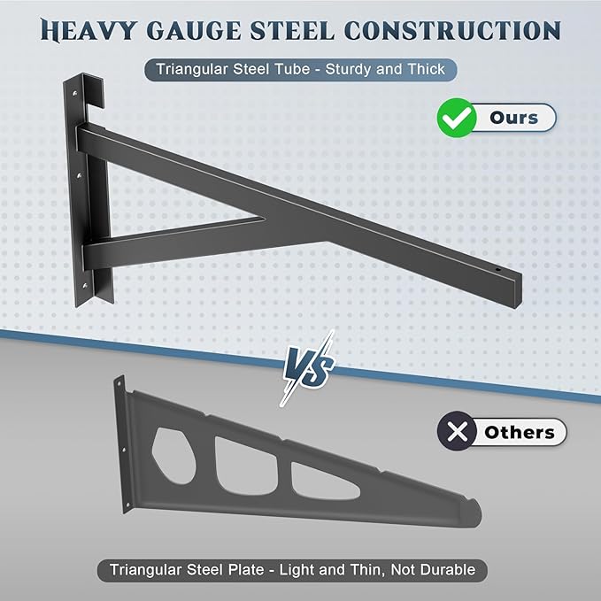 4 Pack Heavy Duty Garage Wall Shelving Set, Wall Mounted Garage Shelves 1000lbs