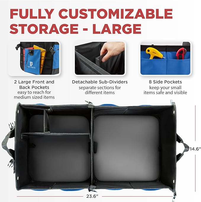 TRUNKCRATEPRO Car Trunk Organizers | Trunk Organizer, Car Storage Organizer