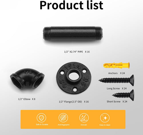 1/2" pipe shelf bracket，wall mounted floating shelf bracket shown in use