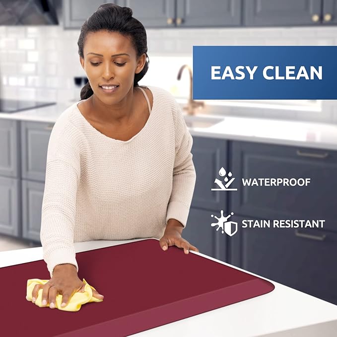 KitchenClouds Kitchen Mat Cushioned Anti Fatigue Kitchen Rug 0.8inch Waterproof