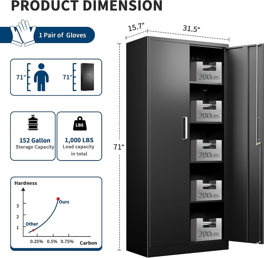 Garage Storage Cabinet, Durable Metal Storage Solution