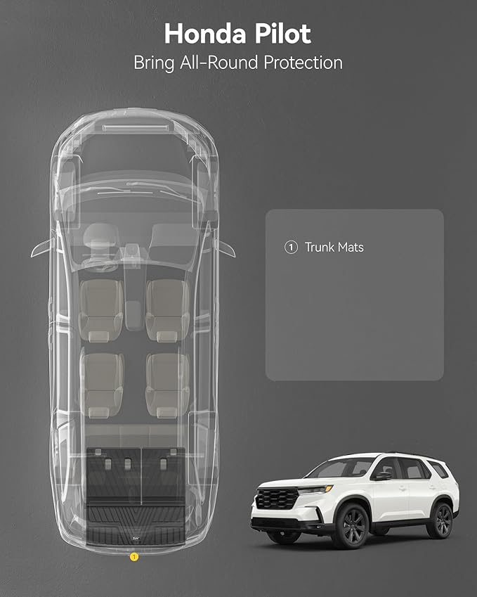 3W Cargo Liner Fit for Honda Pilot 2023-2025 TPE Custom Fit All Weather Honda