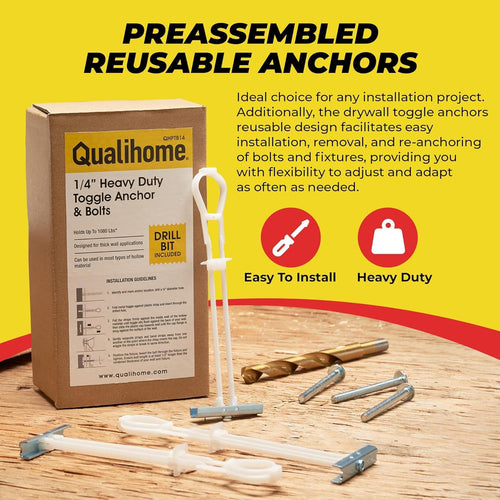1/4”-20 quick easy heavy duty toggle anchors with shown in use