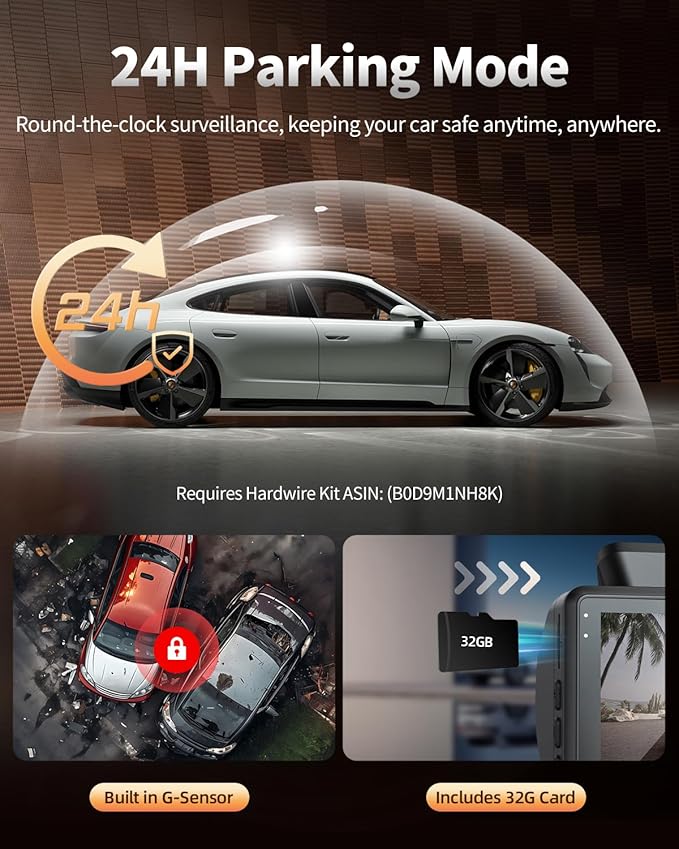 2.5K+1080P Dual Dash Cam Front and Inside, WiFi & GPS Dash Camera