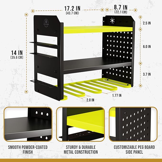 Heavy-Duty Metal Tool Storage Rack