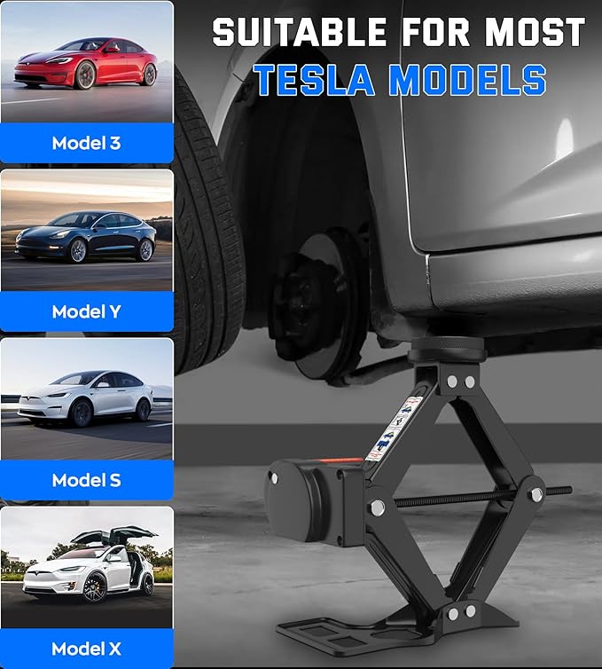 Electric Car Jack for Tesla Model Y Model 3/S/X, Portable 2 Ton 12V Electric