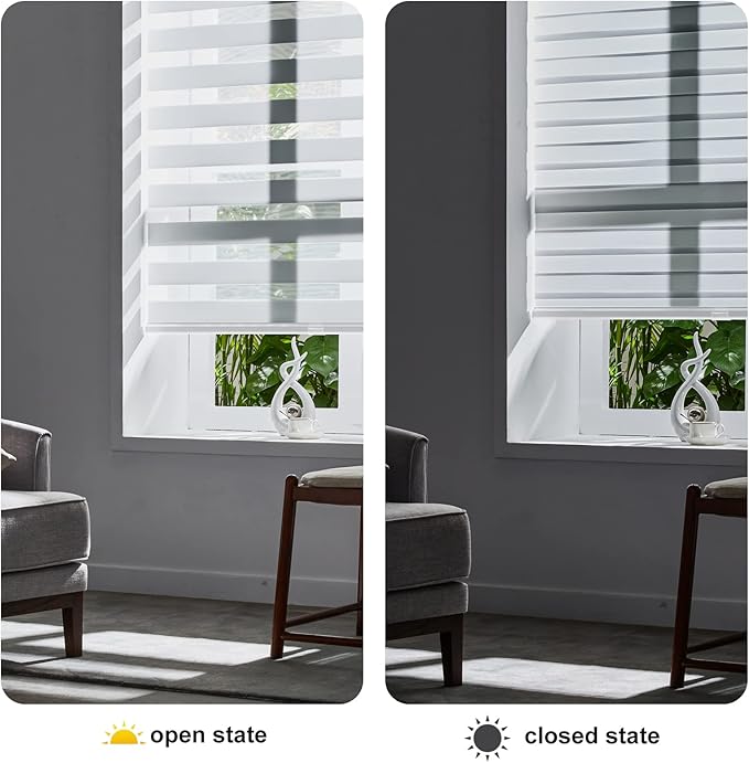 Persilux Zebra Roller Shades for Windows, Privacy Roller Blinds for Windows