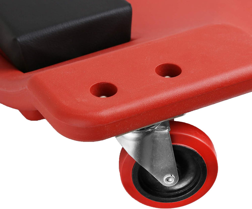 WINTOOLS Low Profile Red 40 Inch Creeper Garage Plastic Rolling Car Repair Me...
