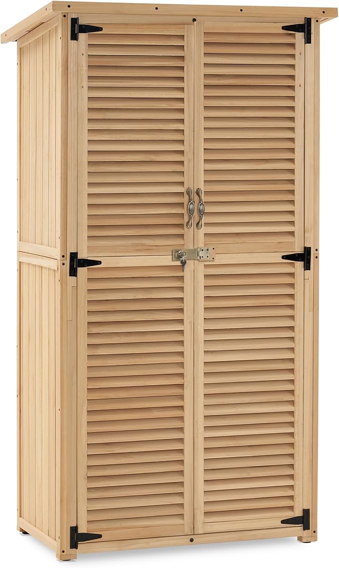 MCombo Outdoor Storage Cabinet, Wooden Storage Shed