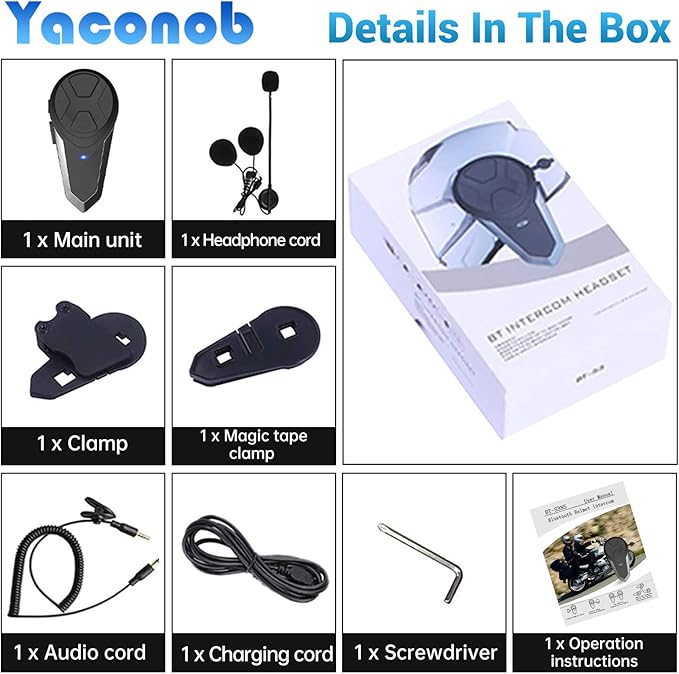 Motorcycle Bluetooth Headset BT-S3NS 1000m Motorcycle Helmet Bluetooth Radio
