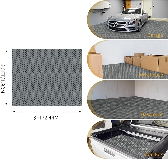 Premium Garage Floor Mat, Commercial Grade Heavy Duty Parking Mat (2Rolls)