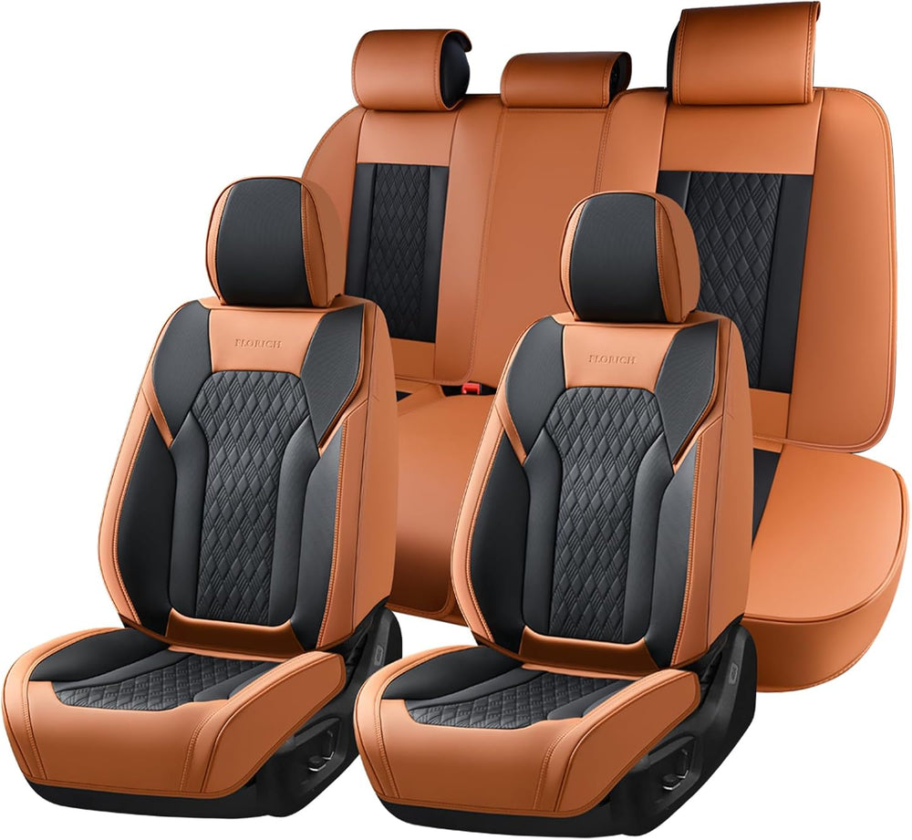 FLORICH Seat Covers, Car Seat Covers Full Set, Luxury Nappa Leather Seat Cove...