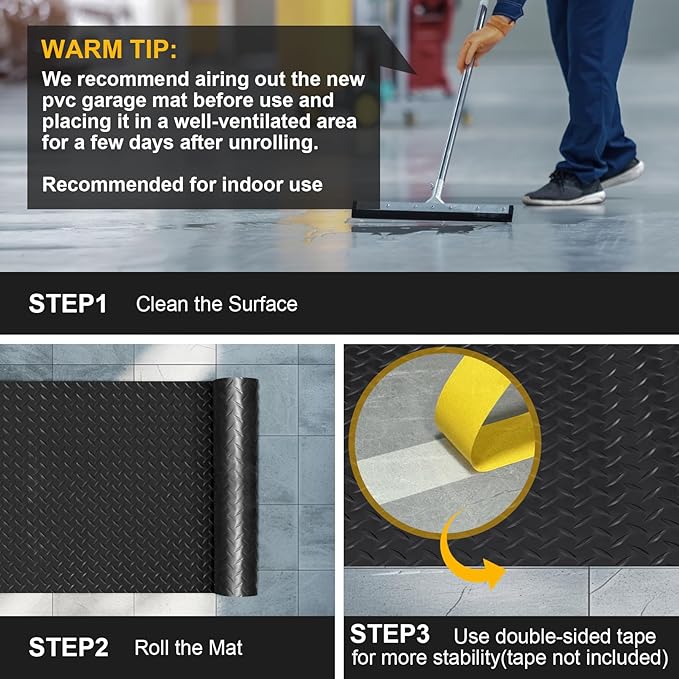 4x10FT Garage Floor Mat, 2.8mm Thickened Flooring Roll