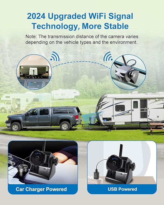 1080P Magnetic Wireless Backup Camera, WiFi Hitch Camera