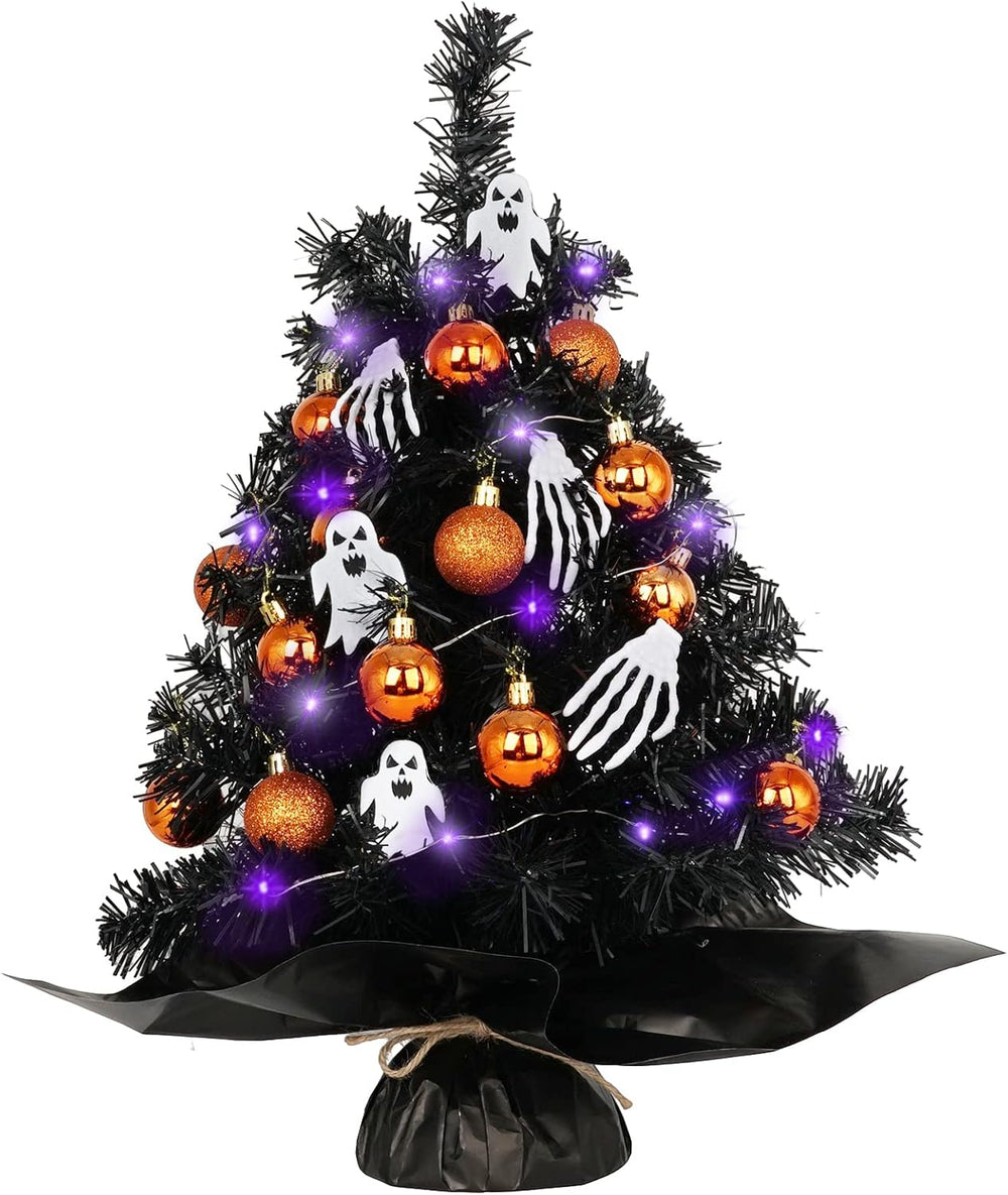 20" Mini Halloween Tree Black Tree Artificial Mini Halloween Tree with P...
