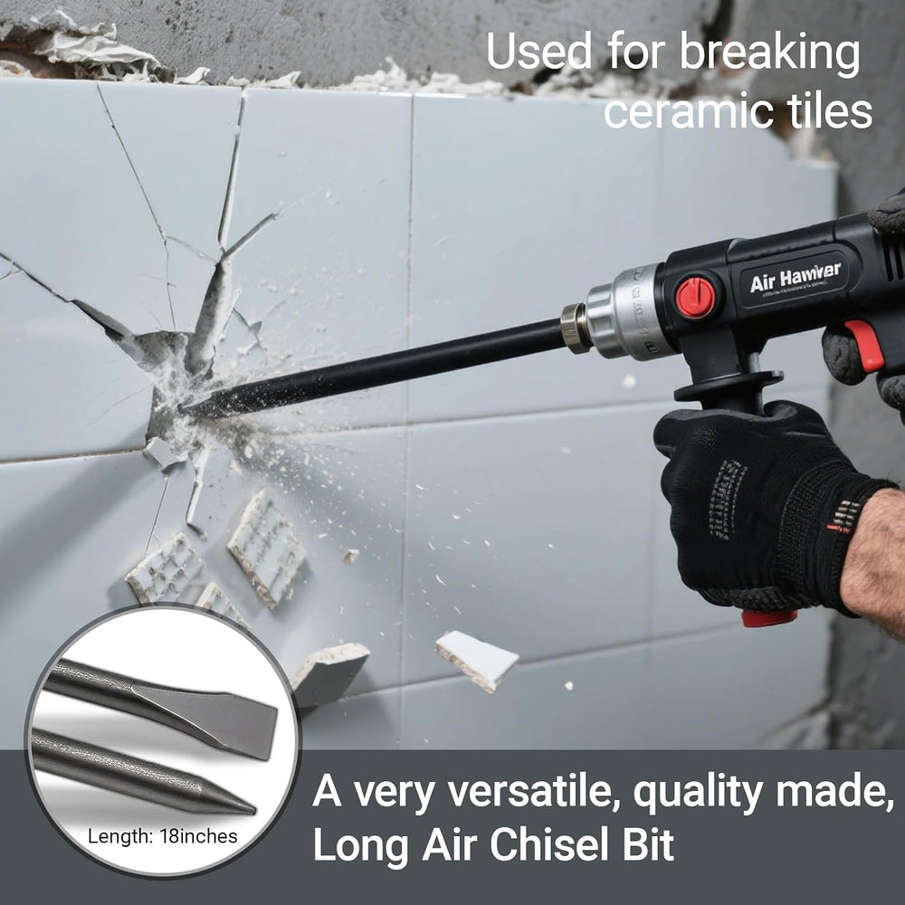 22‑Piece Air Hammer Bits Set,0.401 Inch Shank Pneumatic Chisel Bits Kit,Cr-Mo...