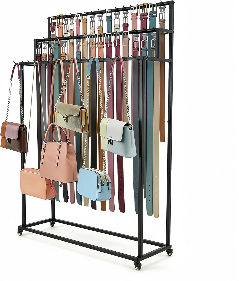 Belt Rack,Belt Display Organizer,Retail Rack for Belts Ties Bags