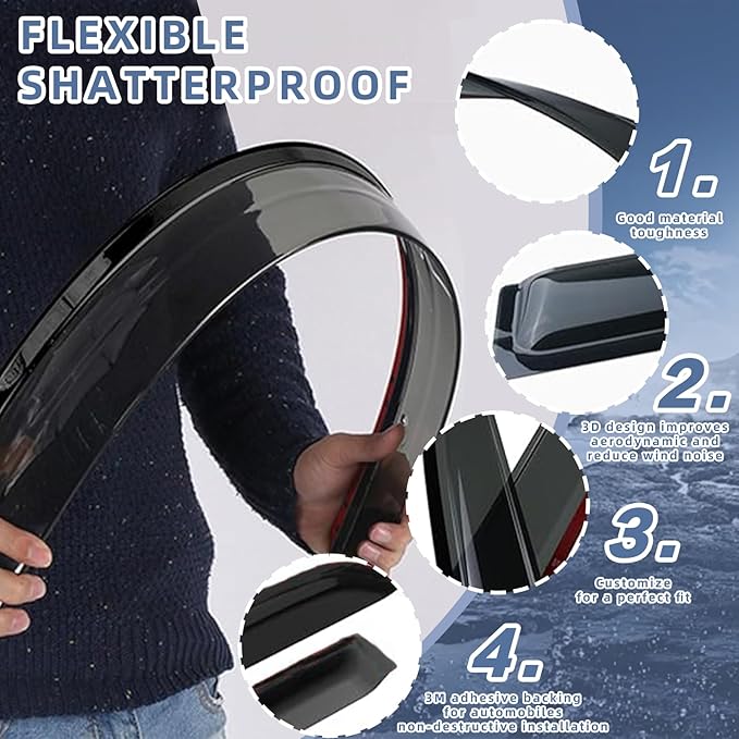 Window Visors Rain Guards fits 2020-2025 Sentra, Out-Channel Window Wind