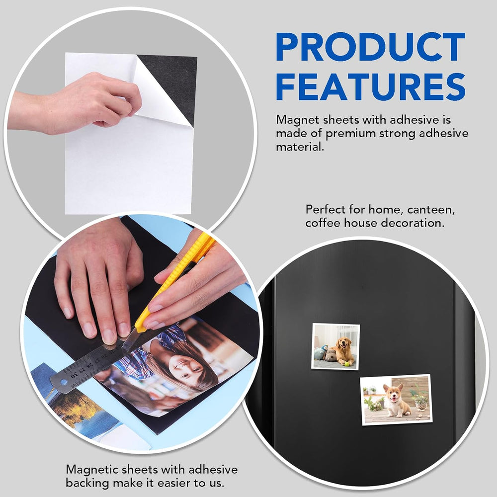 DIYMAG Magnetic Adhesive Sheets,8" x 10" 25 Pack Flexible Magnets f...