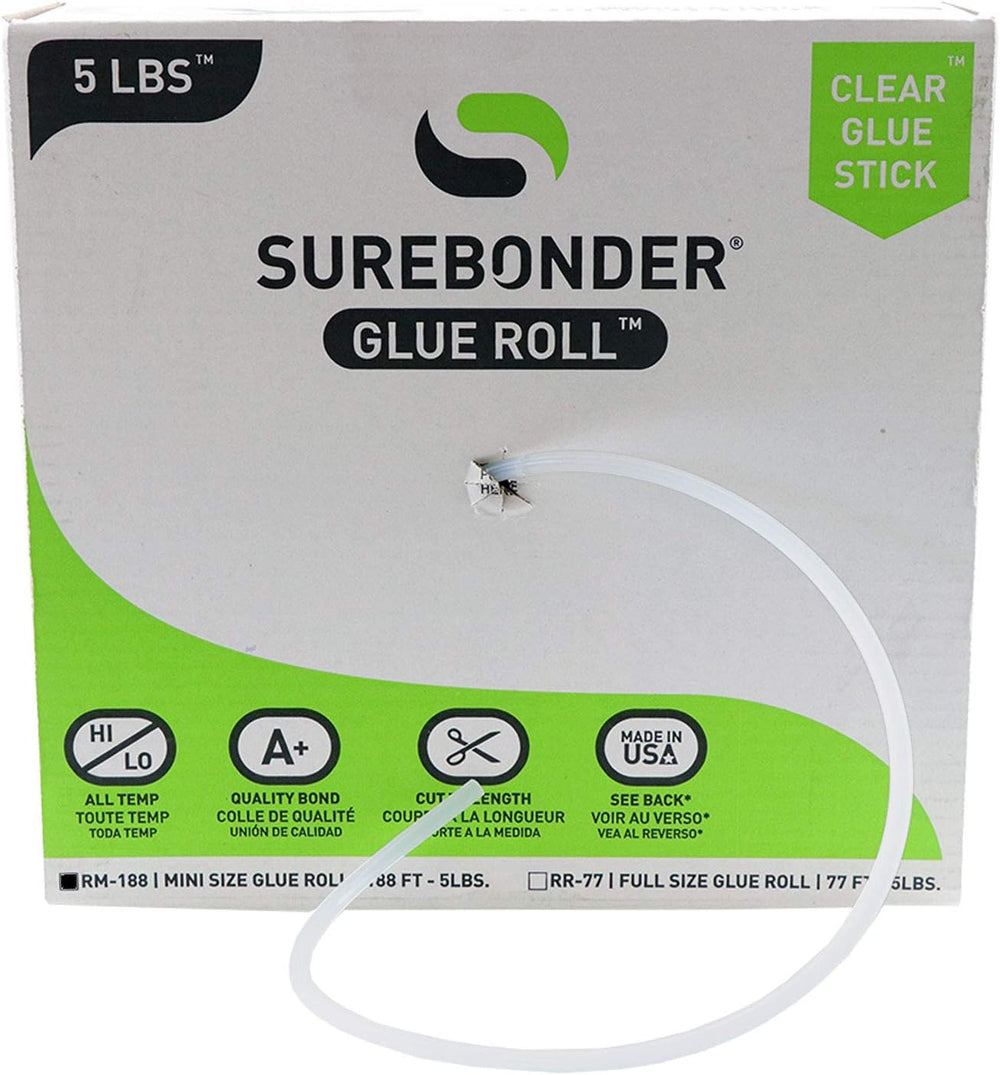 Surebonder Mini Size 188 ft All Purpose Long Mini Hot Glue Stick Roll for Uni...