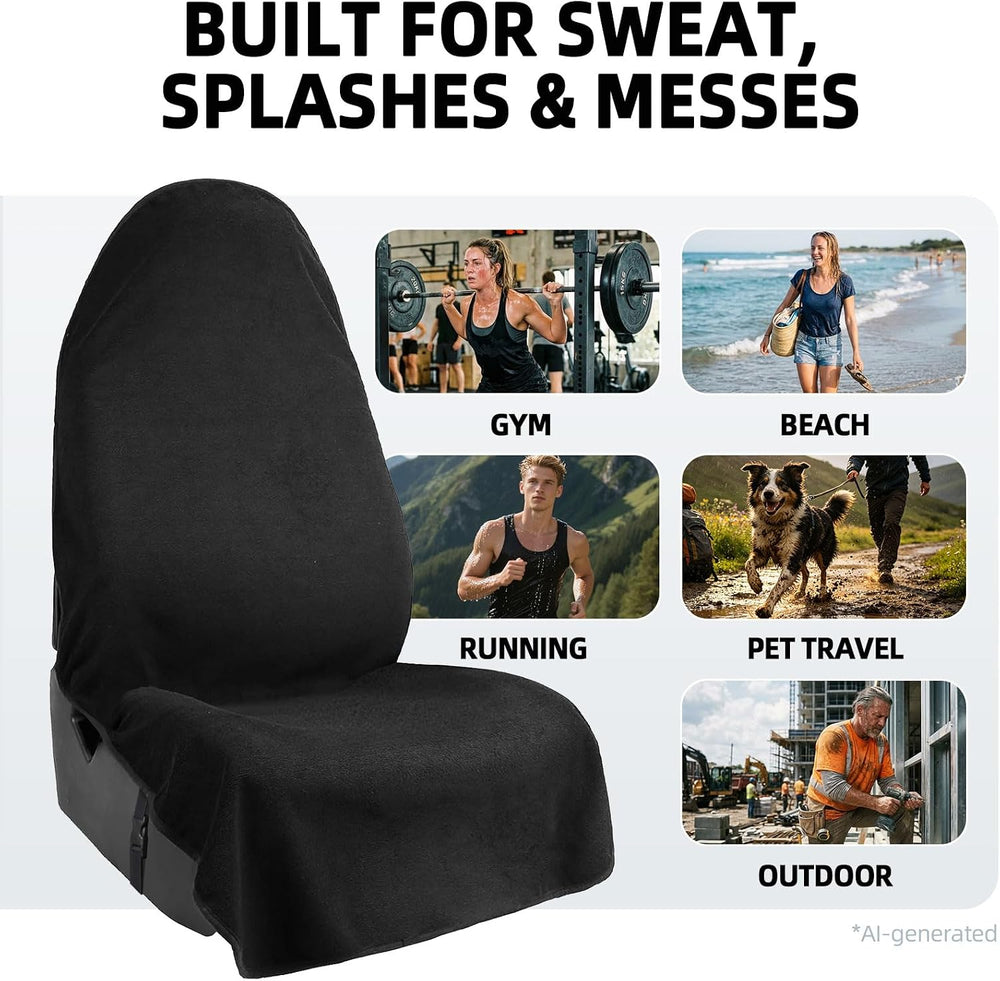 Leader Accessories Waterproof Towel Car Seat Cover, Front Bucket, Black