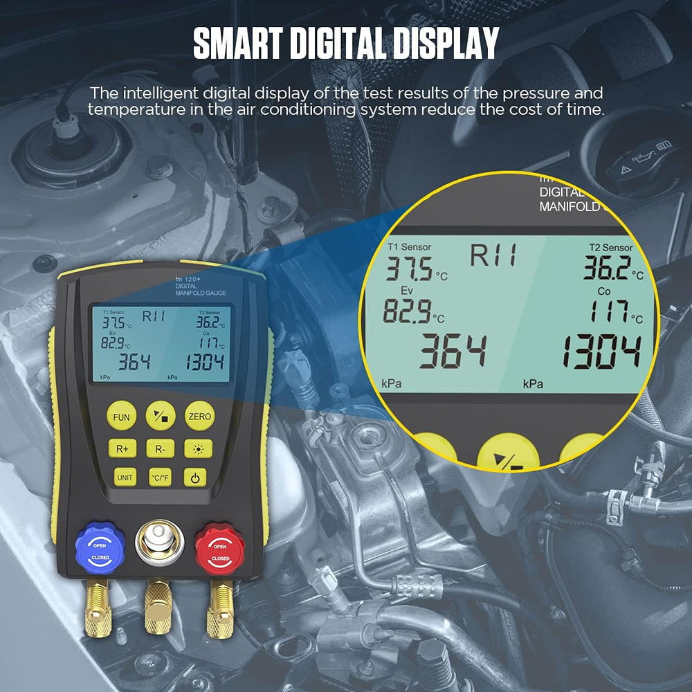 Digital HVAC Manifold Gauge Set R134a R410a R32 R1234