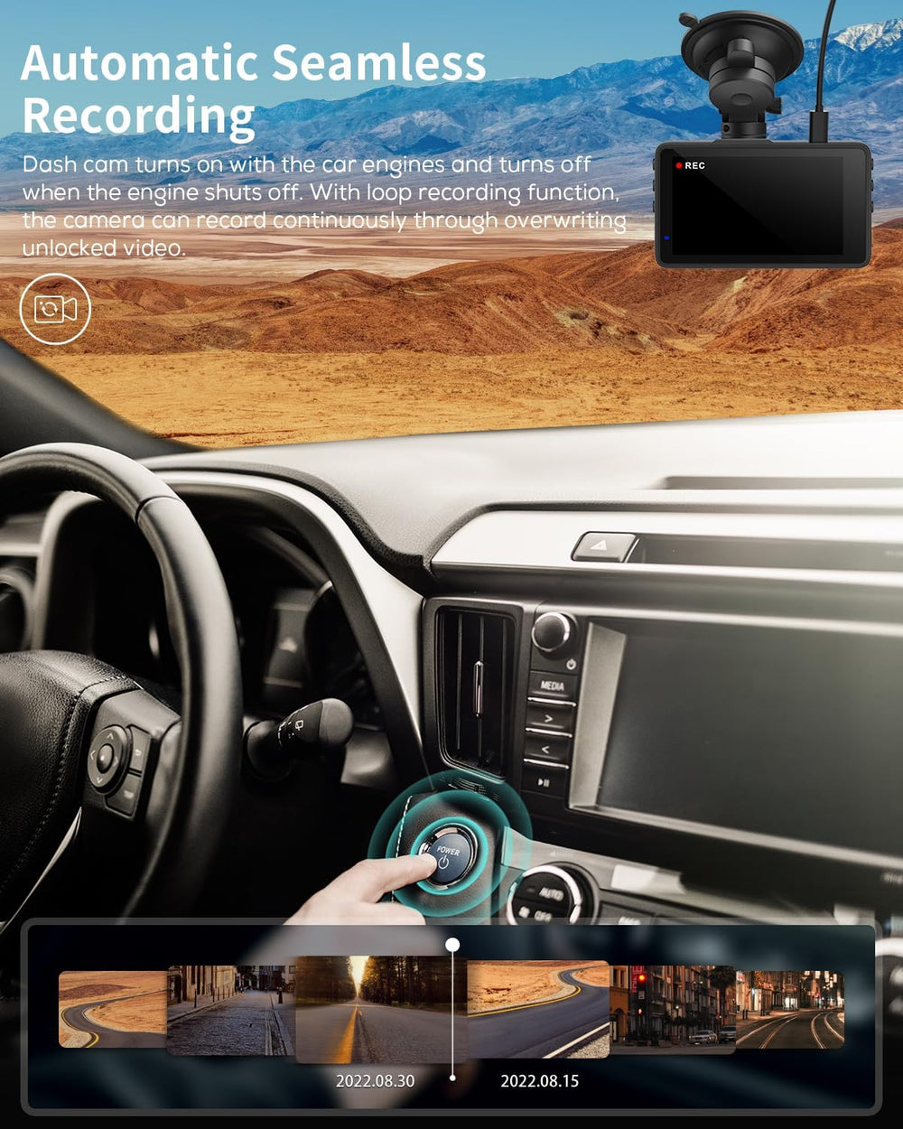 iZEEKER 2.5K Dash Cam Front, 1440P QHD Car Camera with 3" IPS Display