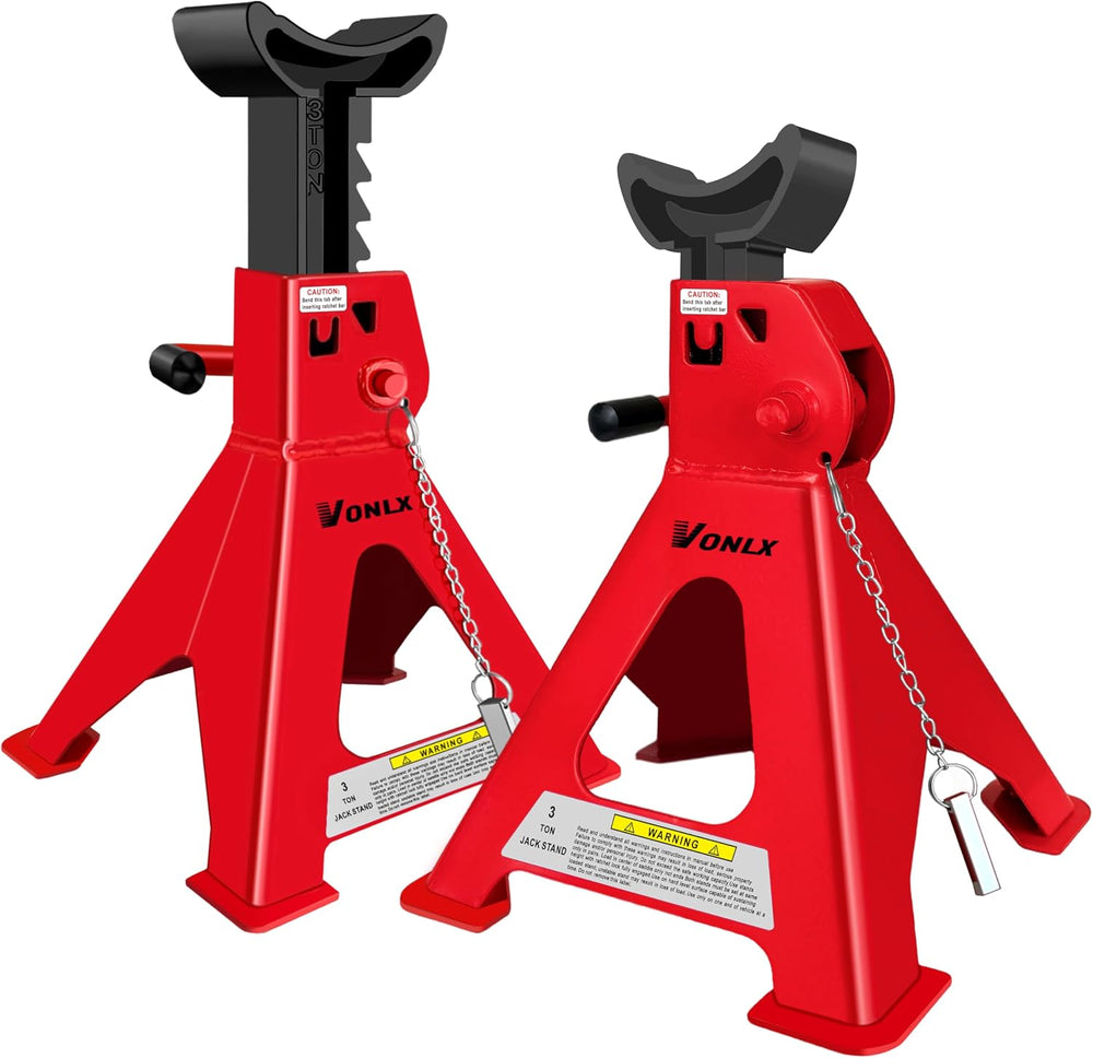 3 Ton Car Jack Stands Adjustable Auto Floor Jackstands with Double Locking an...