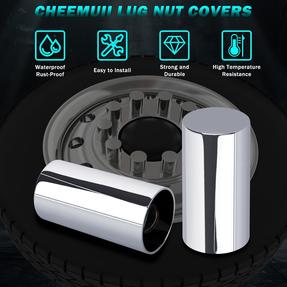 CheeMuii 60 Pcs 33mm Lug Nut Covers Kit Premium ABS Chrome Screw-on Nut Cover...
