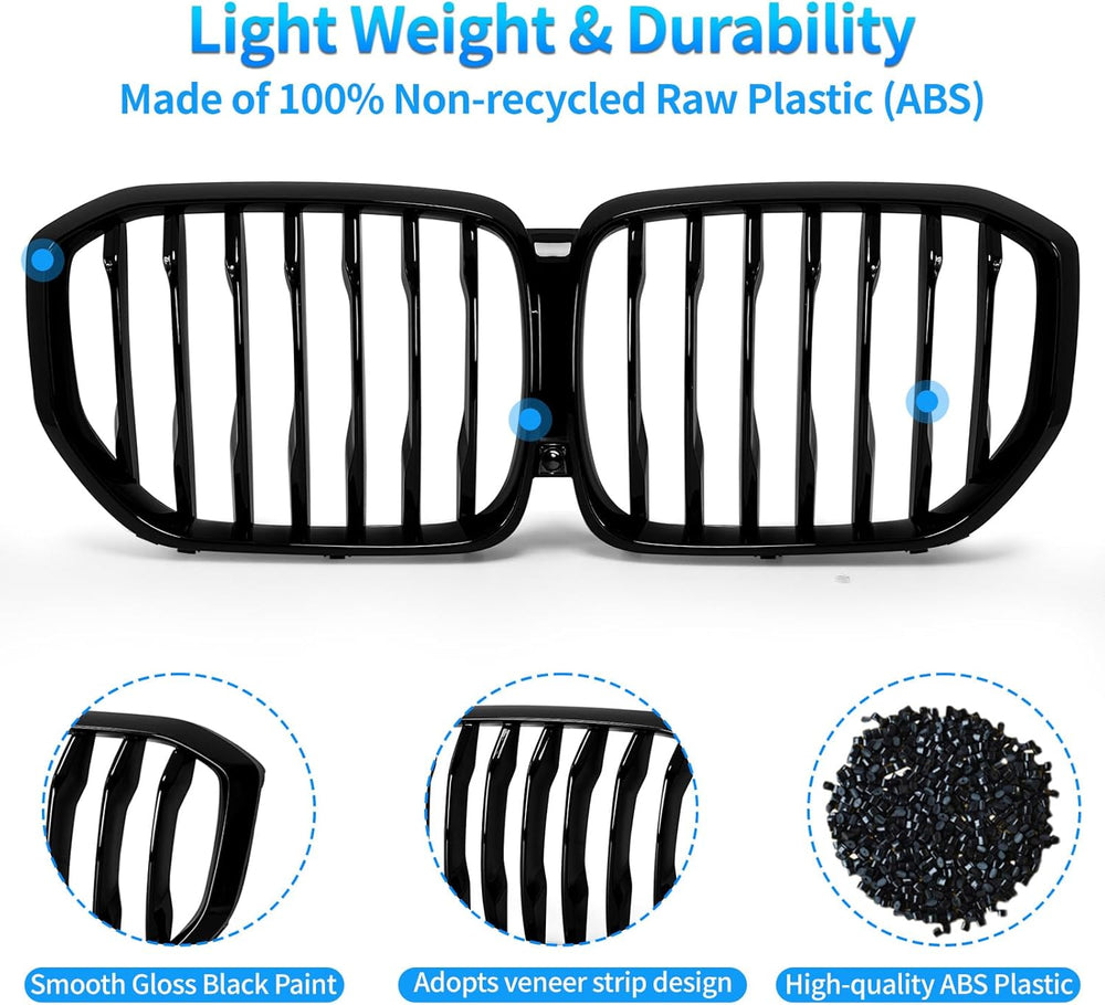 X5 G05 Gloss Black Kidney Grill Grille Fit for 2019 2020 2021 2022 2023 BMW X...