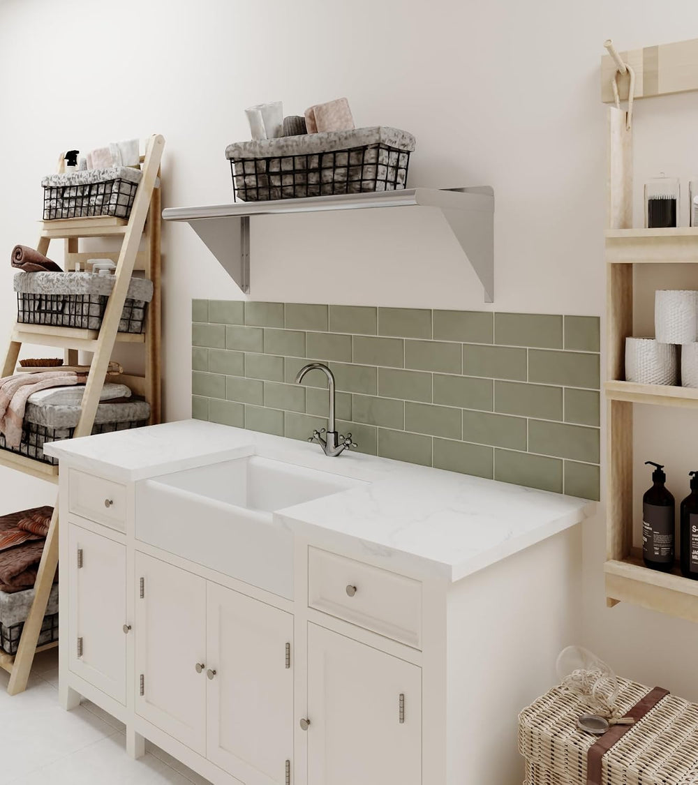 AmGood 12 in. x 36 in. Stainless Steel Wall Shelf with Backsplash - Holds 230...