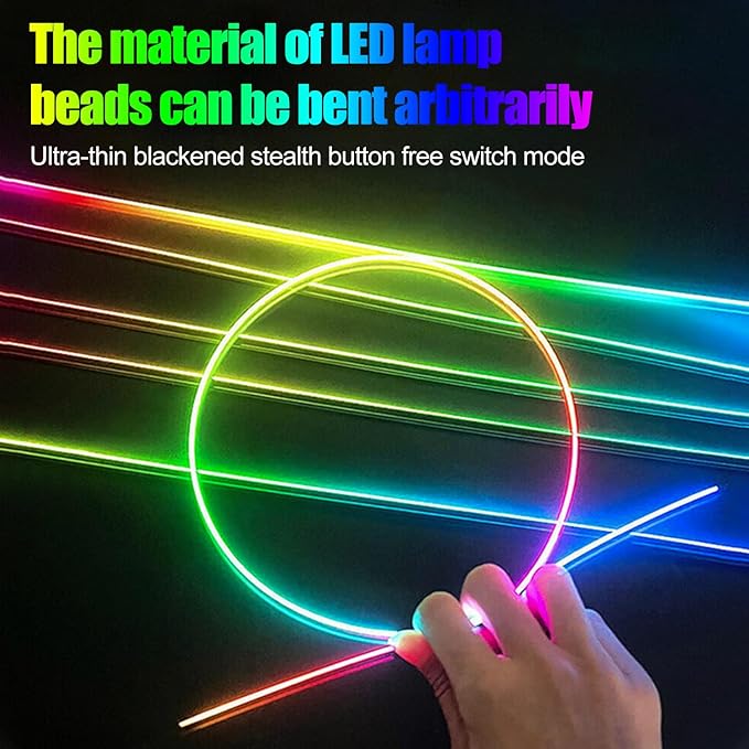 Car Interior Ambient Lights, 18 in 1 128 Colorful LED Acrylic Fiber Optic Strip