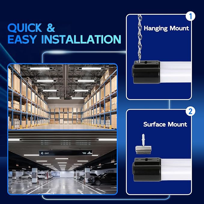 hykolity 6 Pack 4FT Linkable LED Shop Light