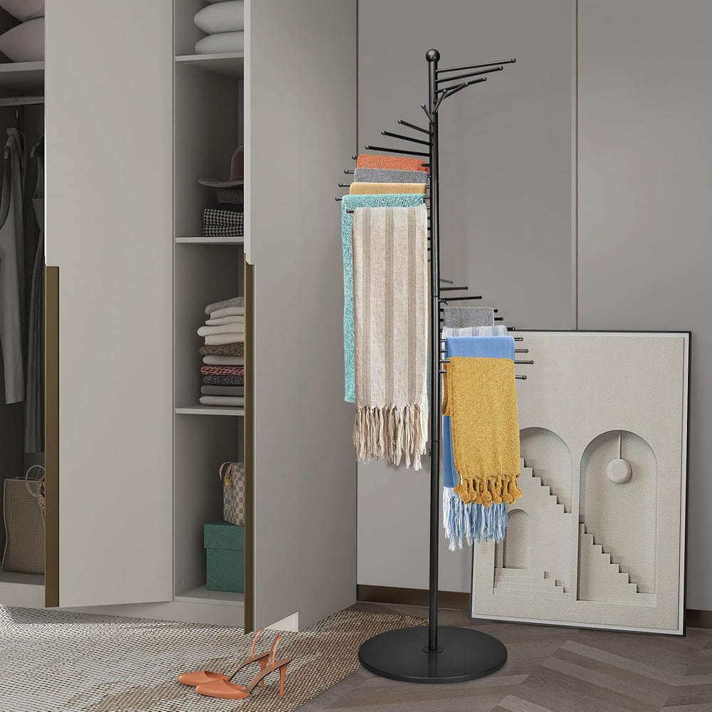 Scarf Rack Freestanding Metal Scarf Display Stand Spiral Hijab Organizer