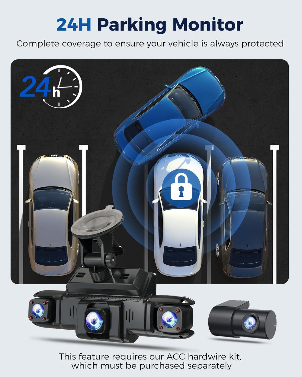 360 View 4 Channel Dash Cam Front and Rear Left Right Inside Camera for Cars,...