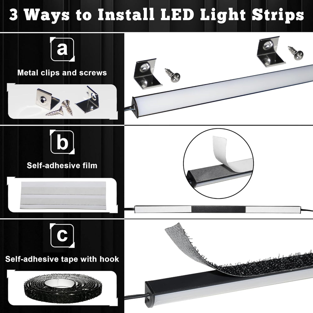Door Activated Gun Safe Light Kit, 5000K Linkable Light Bars with Power Adapt...