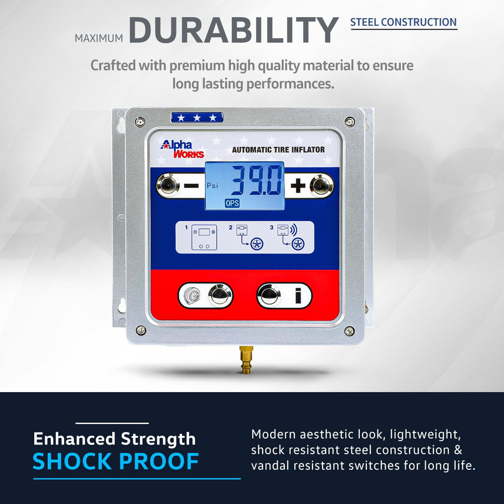AlphaWorks Automatic Tire Inflator, LCD Gauge, 145 psi Max Pressure