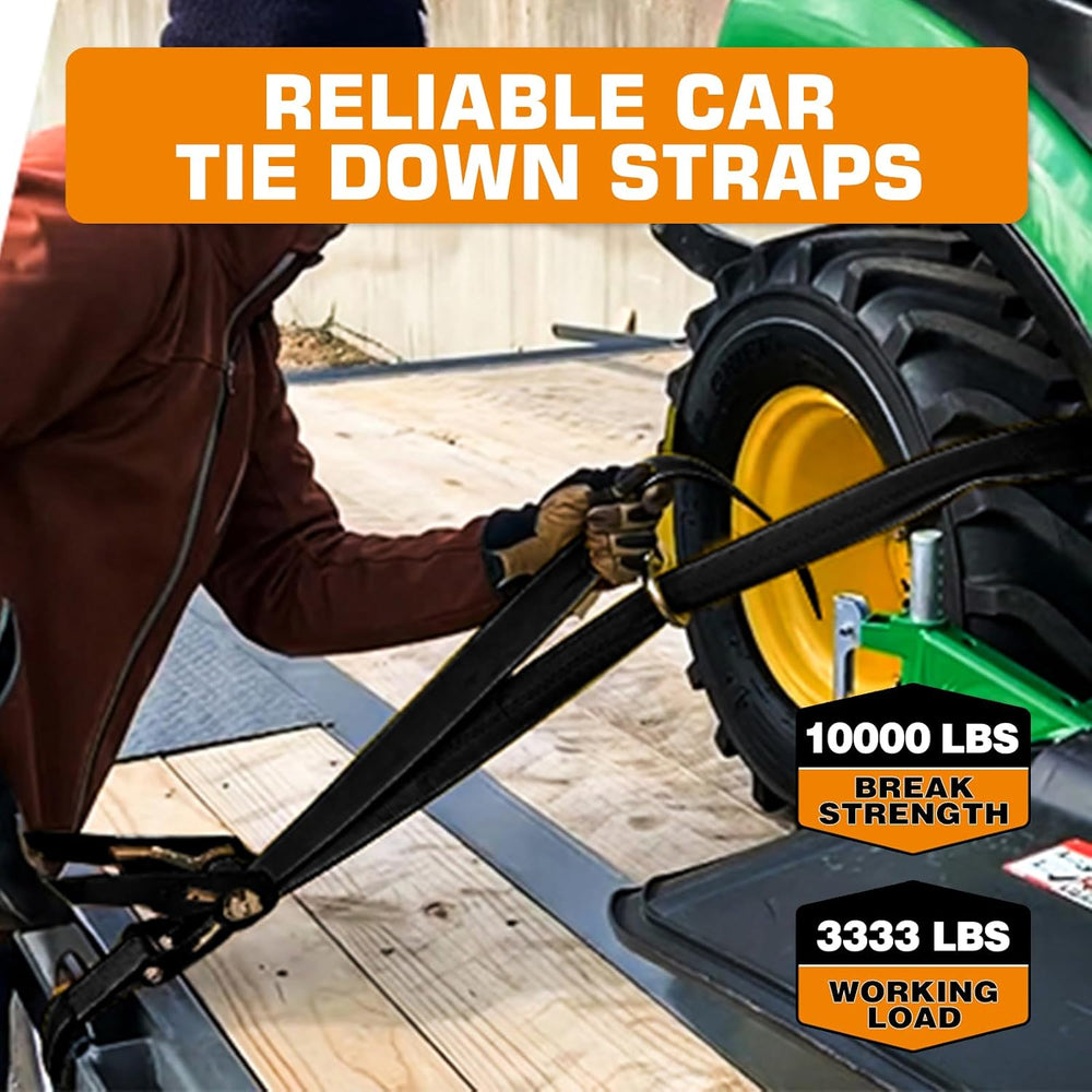 Car Tie Down Straps for Trailers （4 Pack）– Heavy Duty 2" x 120" Tra...