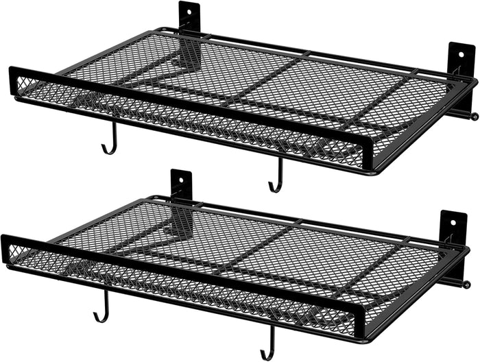 BABKAS 2 Pack Garage Wall Shelving,16.5" x 12.2" Garage Shelving Wall Mounted for Garage, Office,Laundry Room,Basement,Closet and Kitchen, Holds Up to 160 Lbs