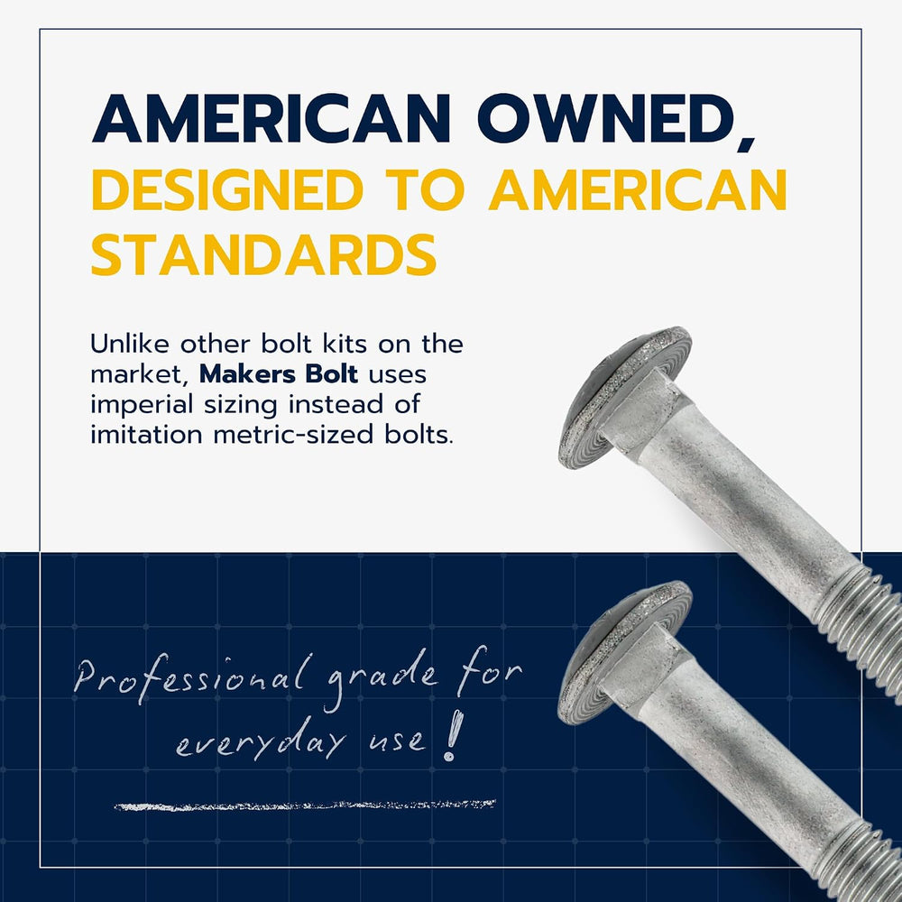 5/8" x 8" (25 pk) Hot Dip Galvanized 307A Carriage Bolt, Washer, Nu...
