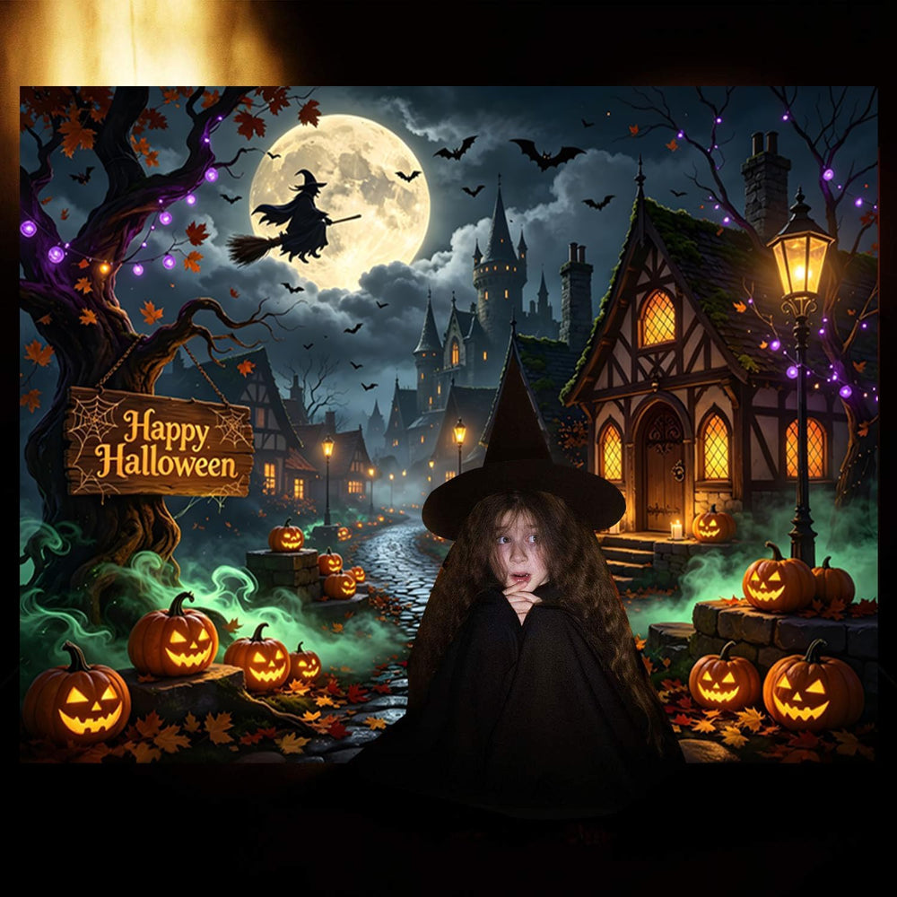 12x10ft Halloween Backdrop Haunted House Halloween Backdrop for Photography