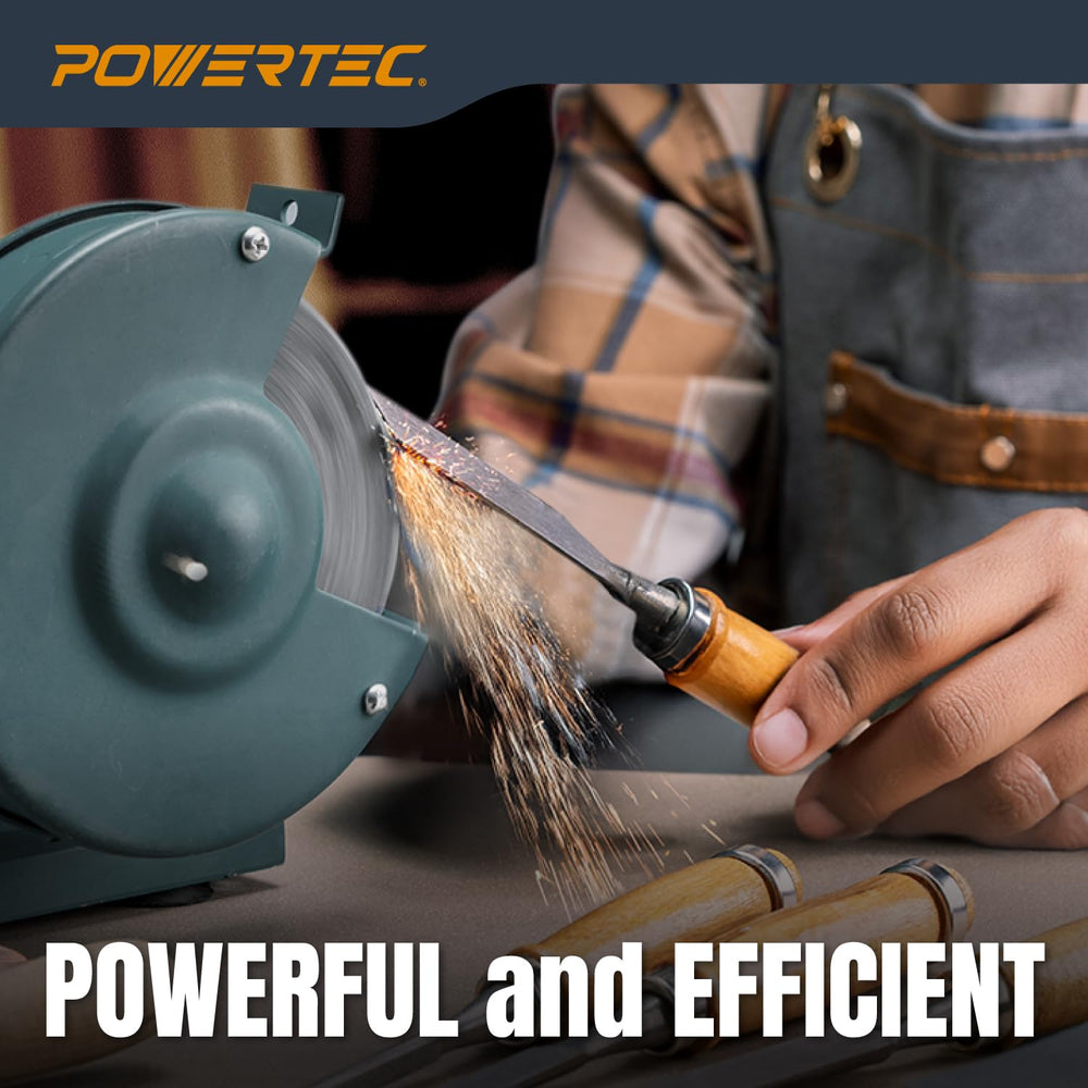 POWERTEC Bench Grinder Wheel 8 Inch 60 & 150 Grit, White Aluminum Oxide G...